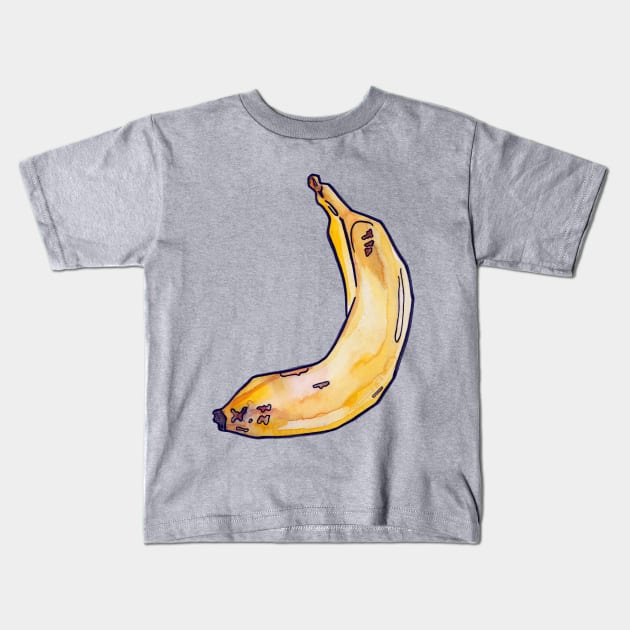 Classic Banana Kids T-Shirt by JenTheTracy